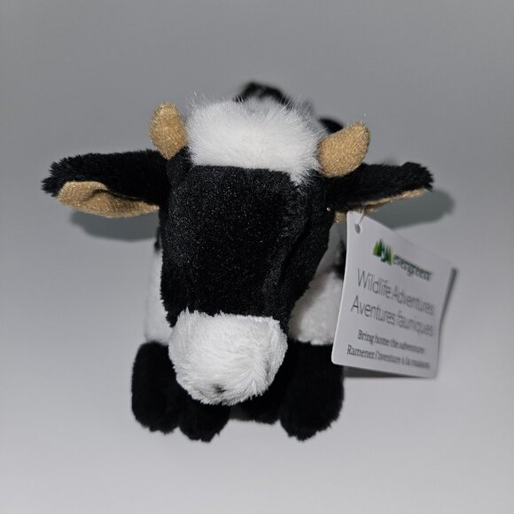 Wildlife Adventures Cow Bean Bag Plush 8" Long Stuffed Animal Toy Evergreen wTAG - Picture 6 of 11